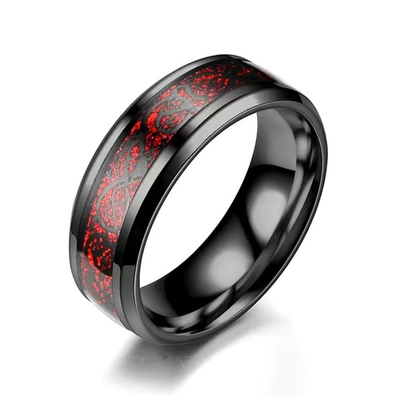 Red Dragon Stainless Steel Ring - Picture 7 of 8